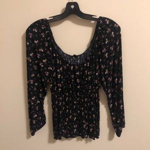 Black Floral Top